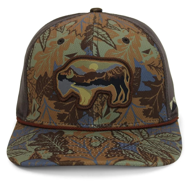 Sunset Bison Performance Rope Cap Buffalo Bisons Hat hats